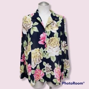 VTG Floral Button-Up Blouse